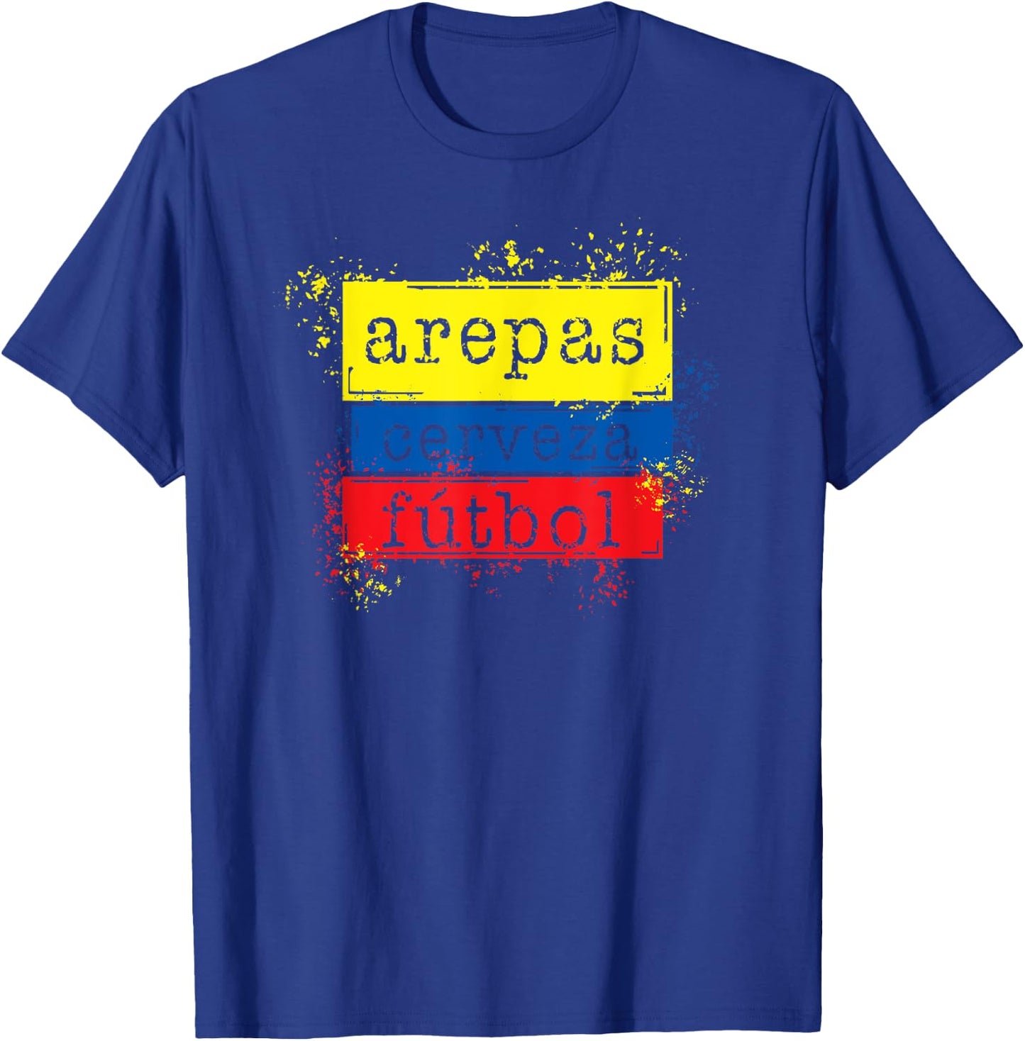 Arepas Cerveza Futbol Colombia Flag Soccer T-Shirt - T-Shirt | Royal