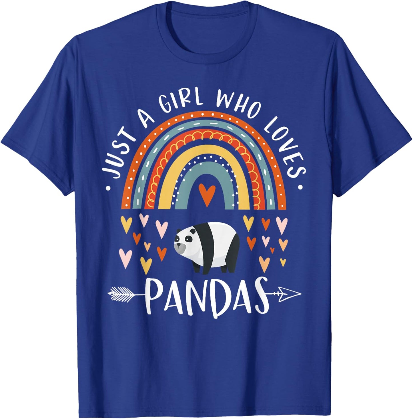 Just A Girl Who Loves Pandas Rainbow Gifts Panda Bear Lover T-Shirt - T-Shirt | Royal