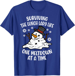 Surviving Lunch Lady Life One Meltdown At A Time T-Shirt - T-Shirt | Royal