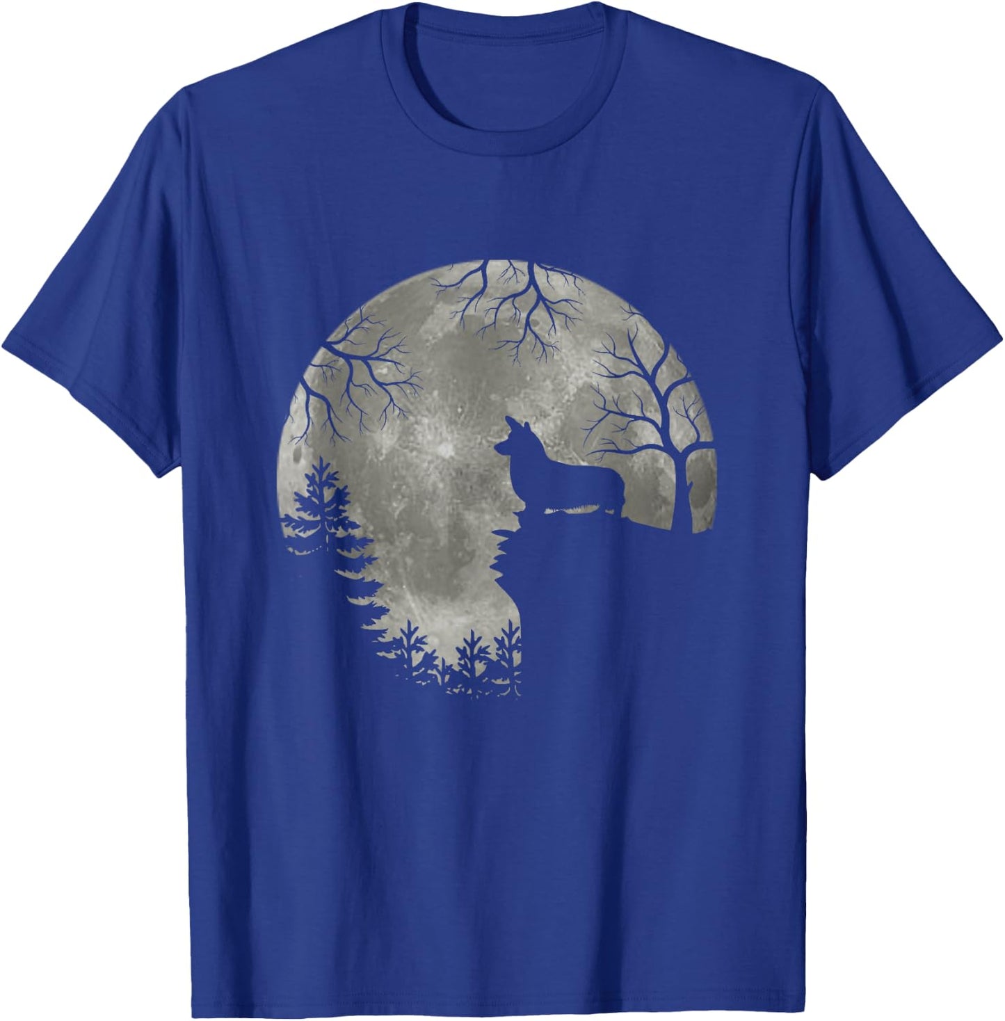 Corgi Dog Moon Howl in Forest Halloween Costume T-Shirt - T-Shirt | Royal