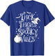 Thick Thighs Spooky Vibes Halloween Party Gym Workout Witch T-Shirt - T-Shirt | Royal