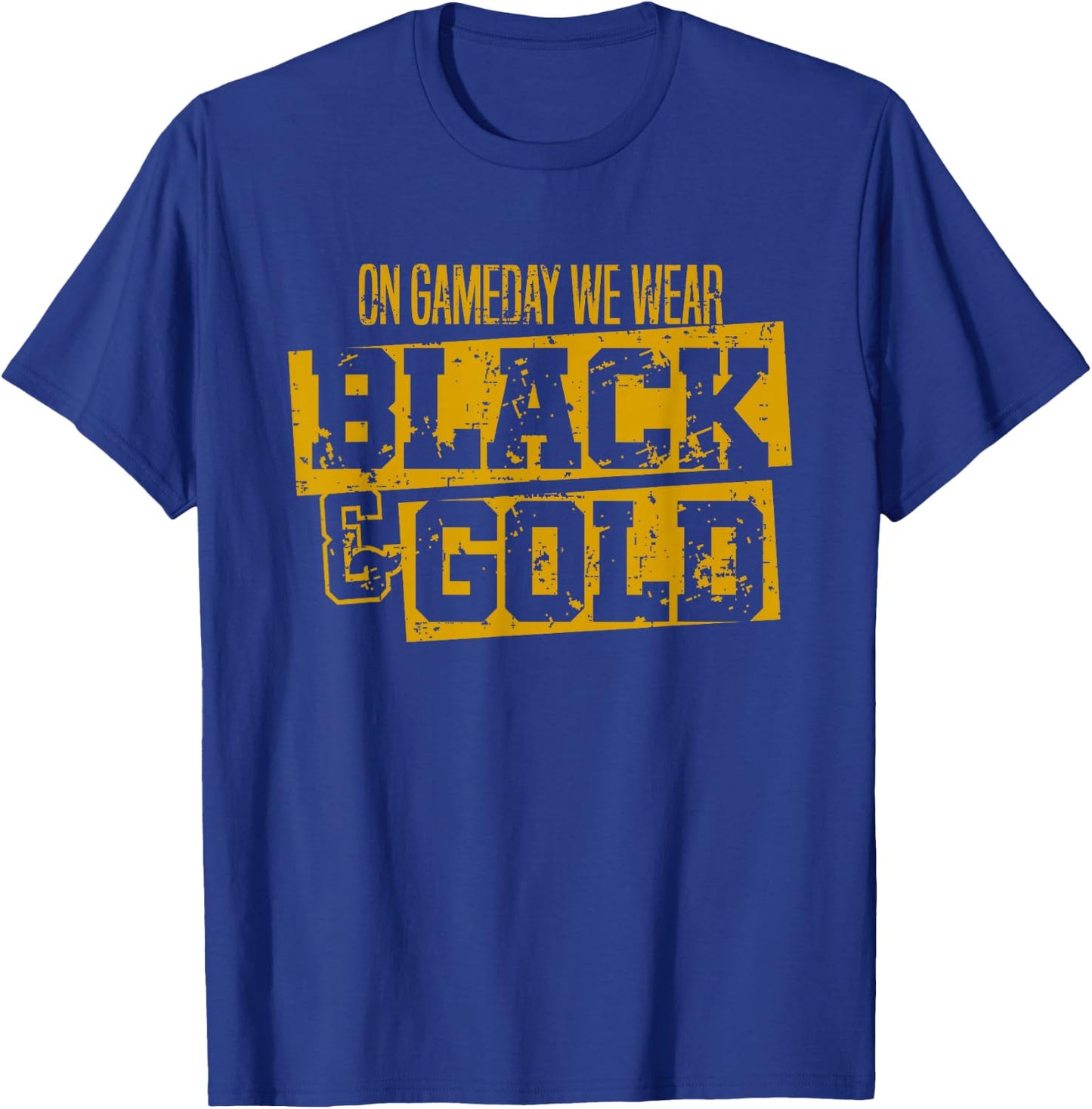 Black Gold Game Day Group for High School Football Sports T-Shirt - T-Shirt | Royal