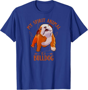My Spirit Animal Is An English Bulldog Funny Puppy Lover T-Shirt - T-Shirt | Royal