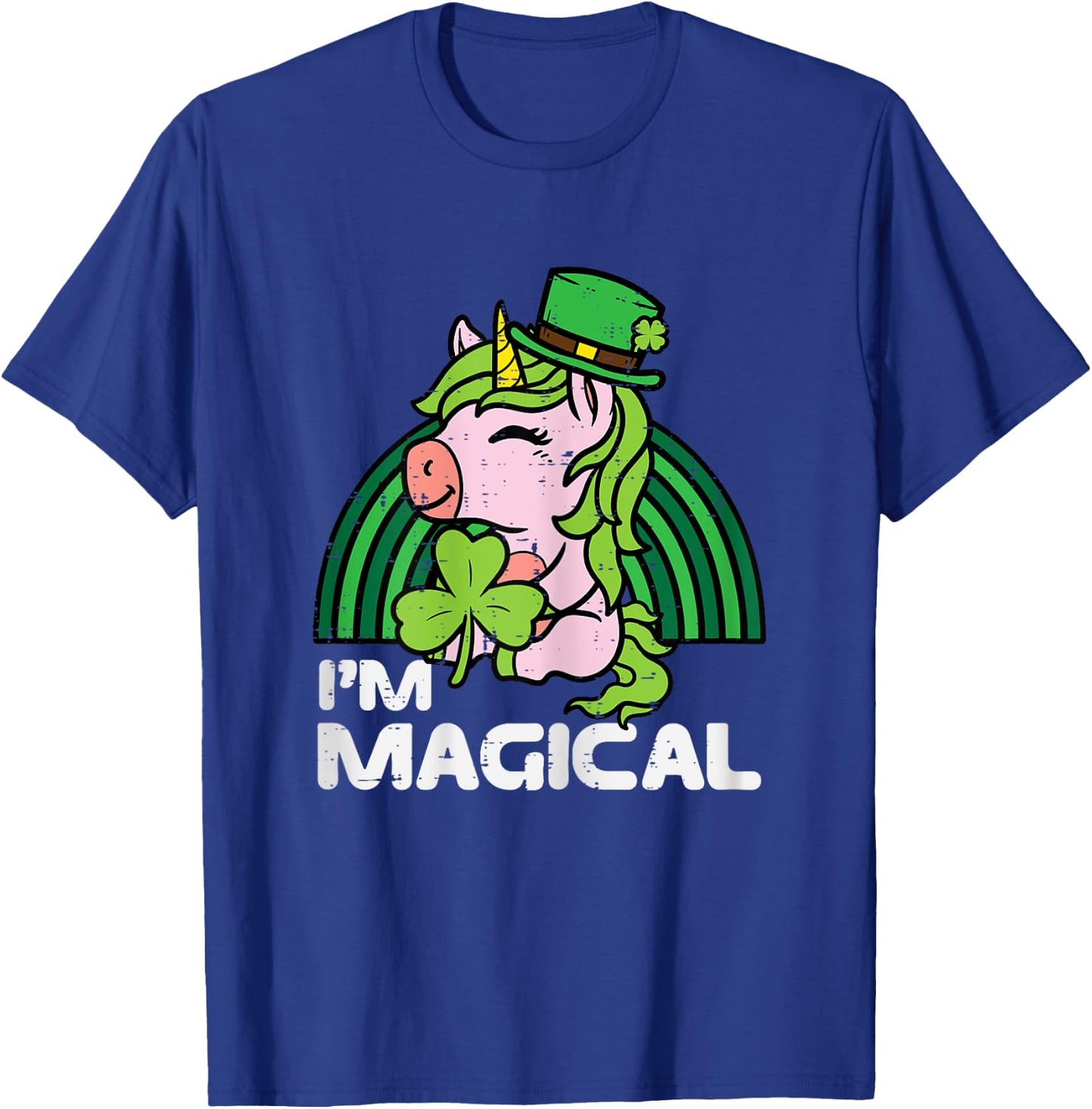 St Patricks Day Unicorn Im Magical Irish Girls Kids Toddlers T-Shirt - T-Shirt | Royal