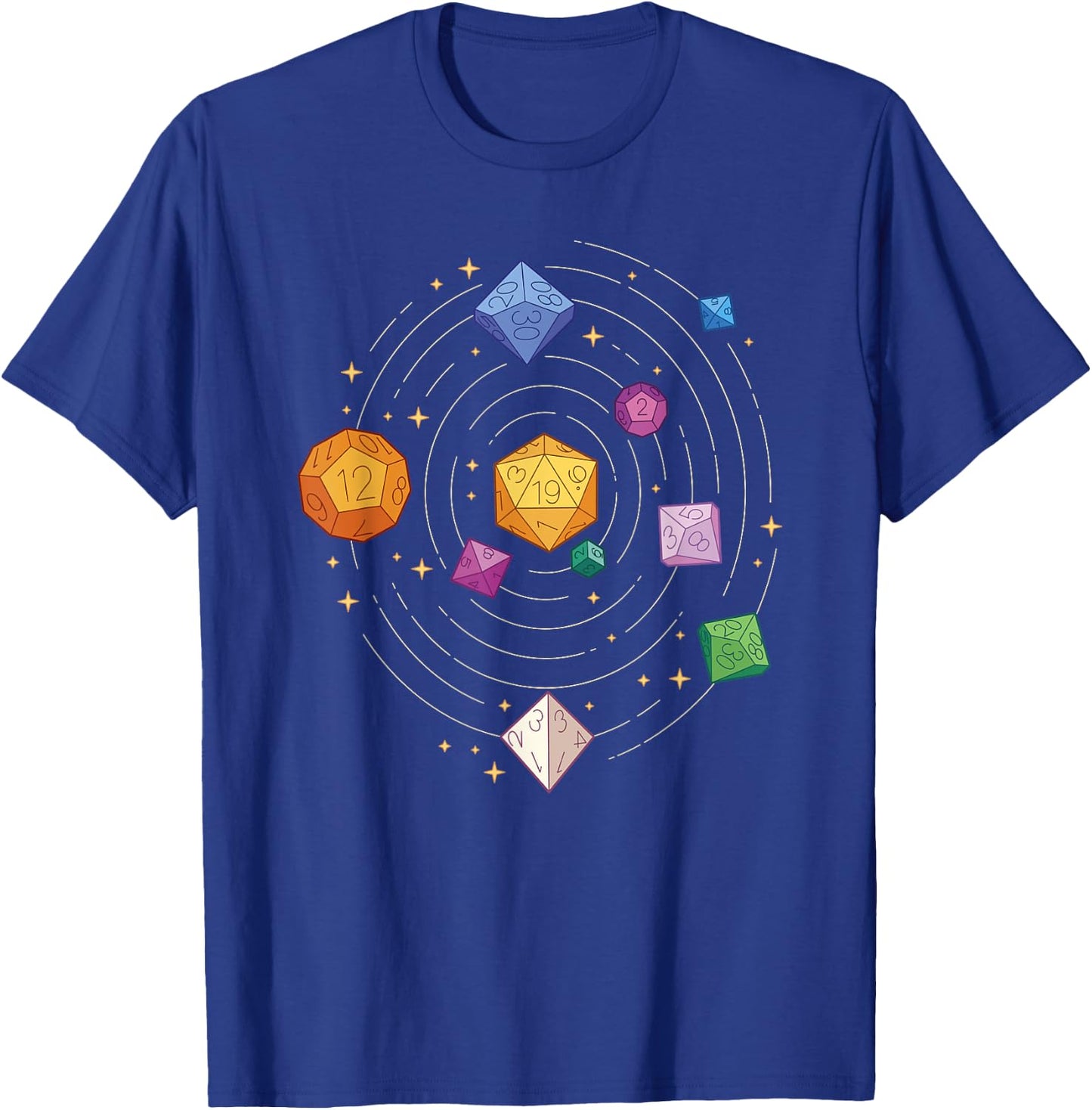 Roleplaying Games, Rotating Dice in Space RPG T-Shirt - T-Shirt | Royal