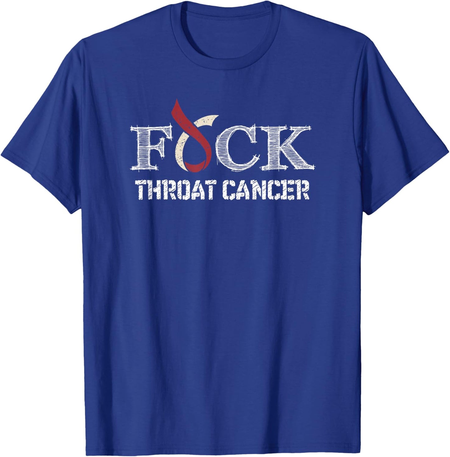F+ck- Throat Cancer Awareness Supporter Ribbon T-Shirt - T-Shirt | Royal