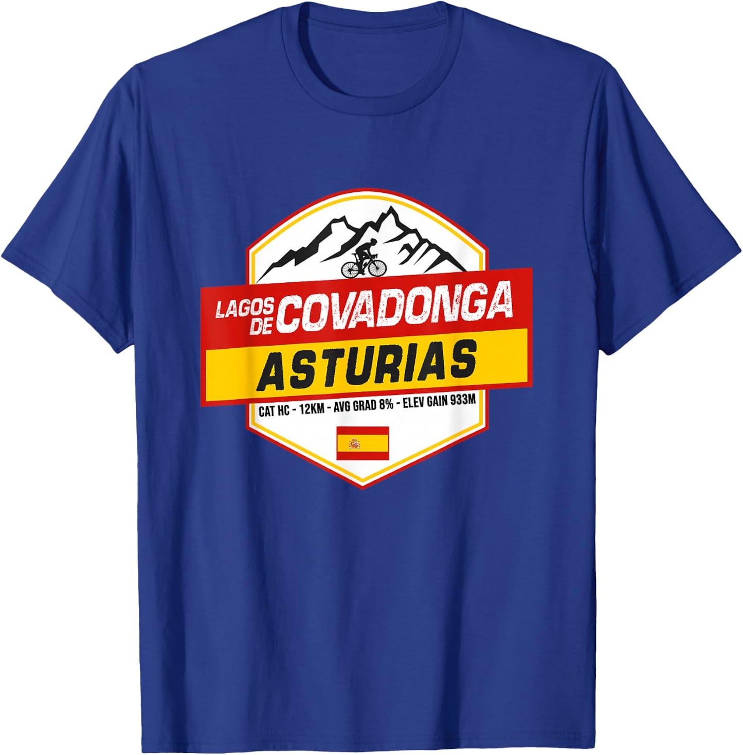 Lagos de Covadonga Cyclist Catalonia Spain Cycling Holiday T-Shirt - T-Shirt | Royal