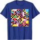 Retro Colorful Checkered Pattern Checkerboard Men Women T-Shirt - T-Shirt | Royal