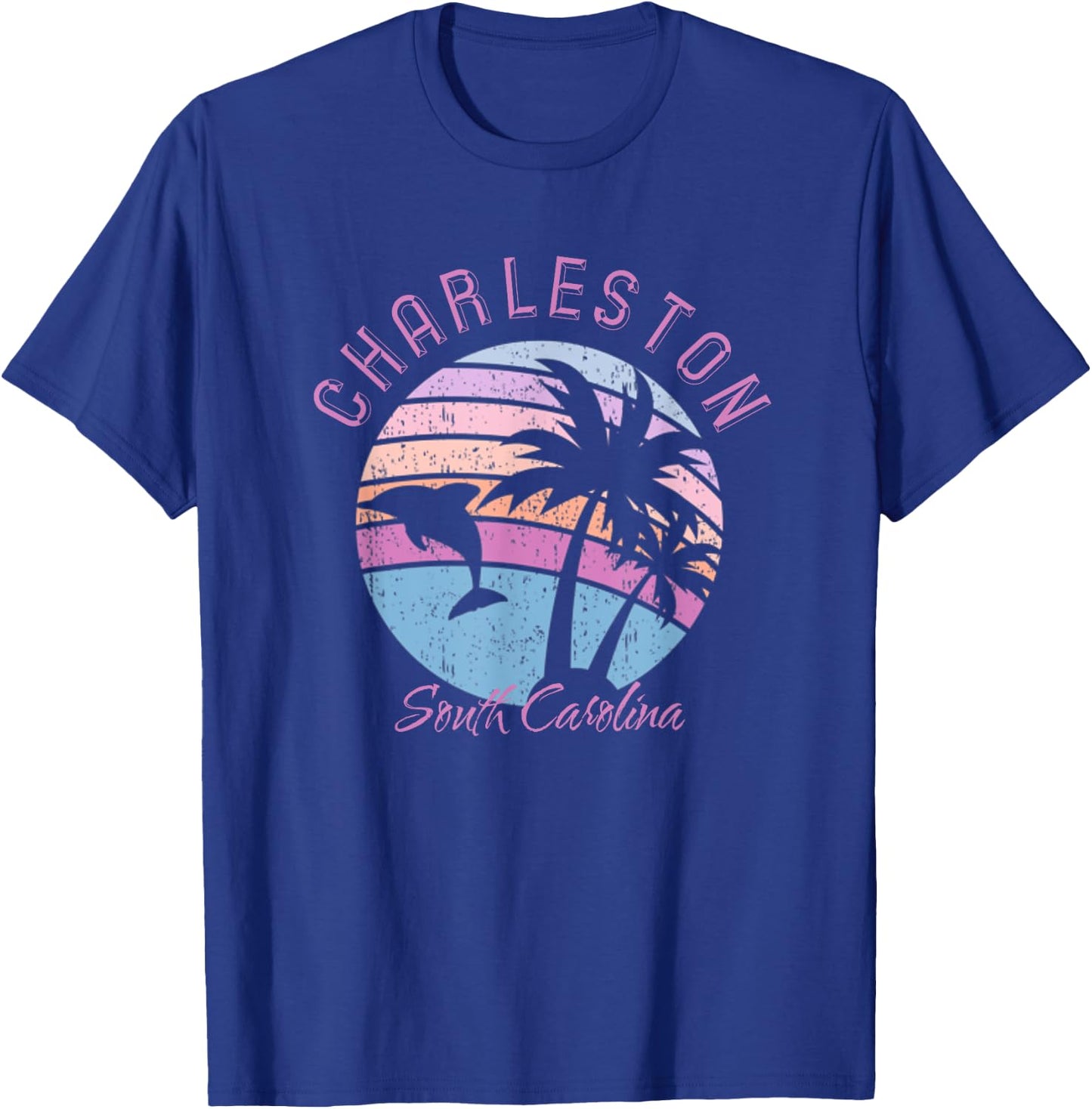 Charleston Dolphin South Carolina Deep Sea Fish SC Souvenir T-Shirt - T-Shirt | Royal
