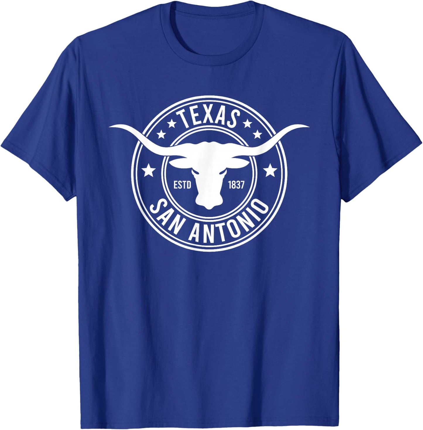 San Antonio Texas Black Heart , -Adults, Small, Short Sleeve T-Shirt - T-Shirt | Royal