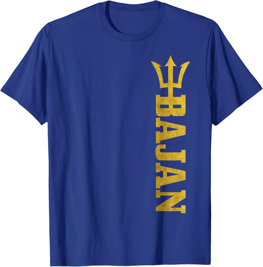 Bajan Barbados Flag Pride Vintage Men Women T-Shirt - T-Shirt | Royal