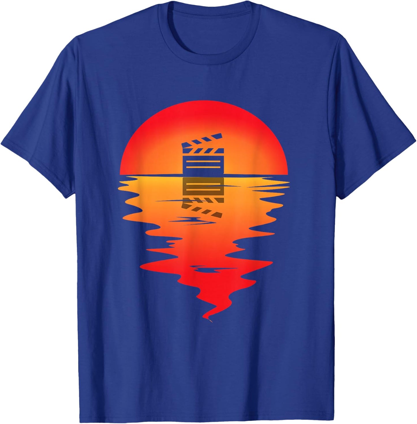 Filmmaker Sunset Clapboard Filmmaking Cinematographer T-Shirt - T-Shirt | Royal