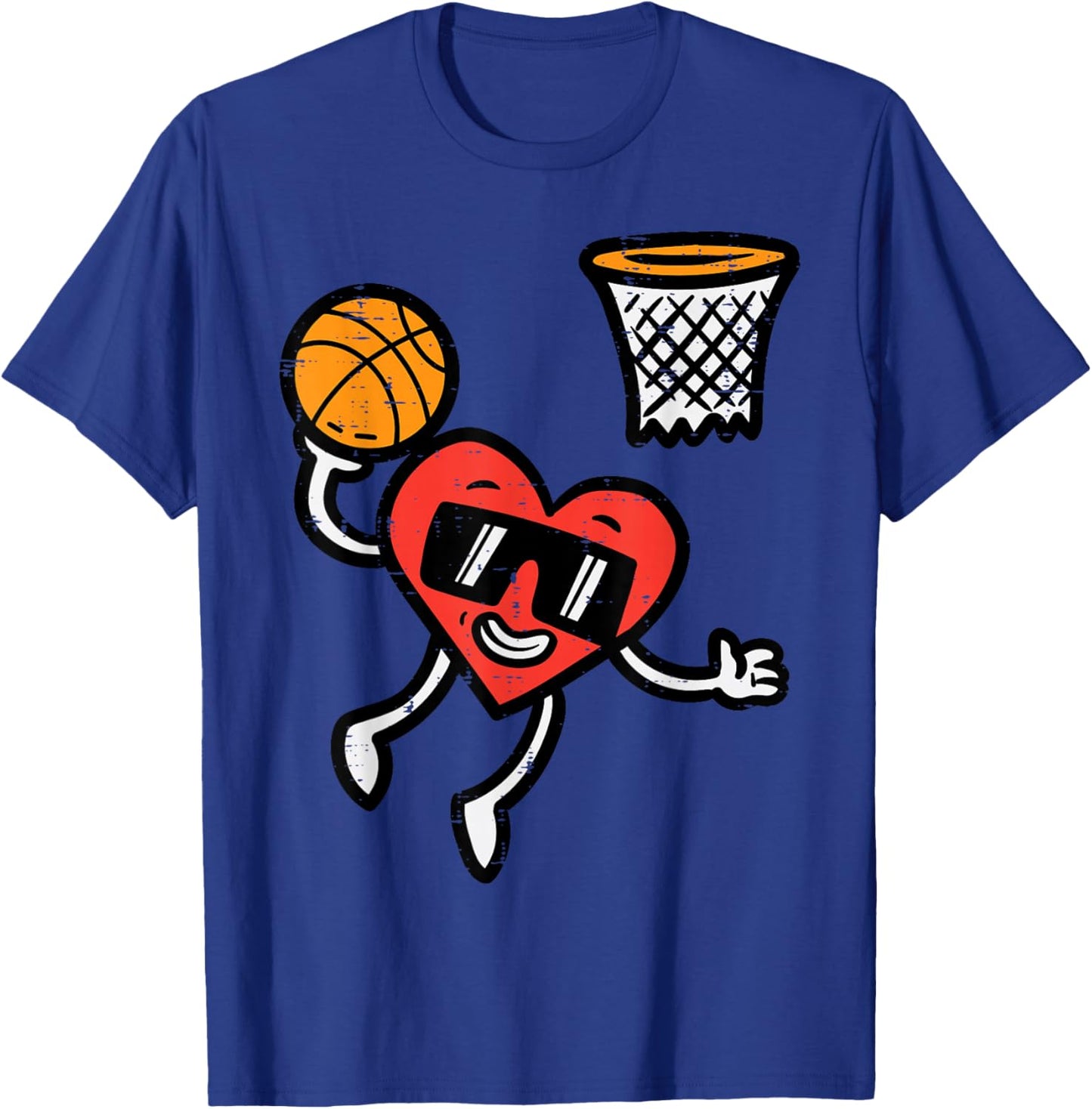 Valentines Day Basketball Cute Sports Men Boys Kids Toddlers T-Shirt - T-Shirt | Royal