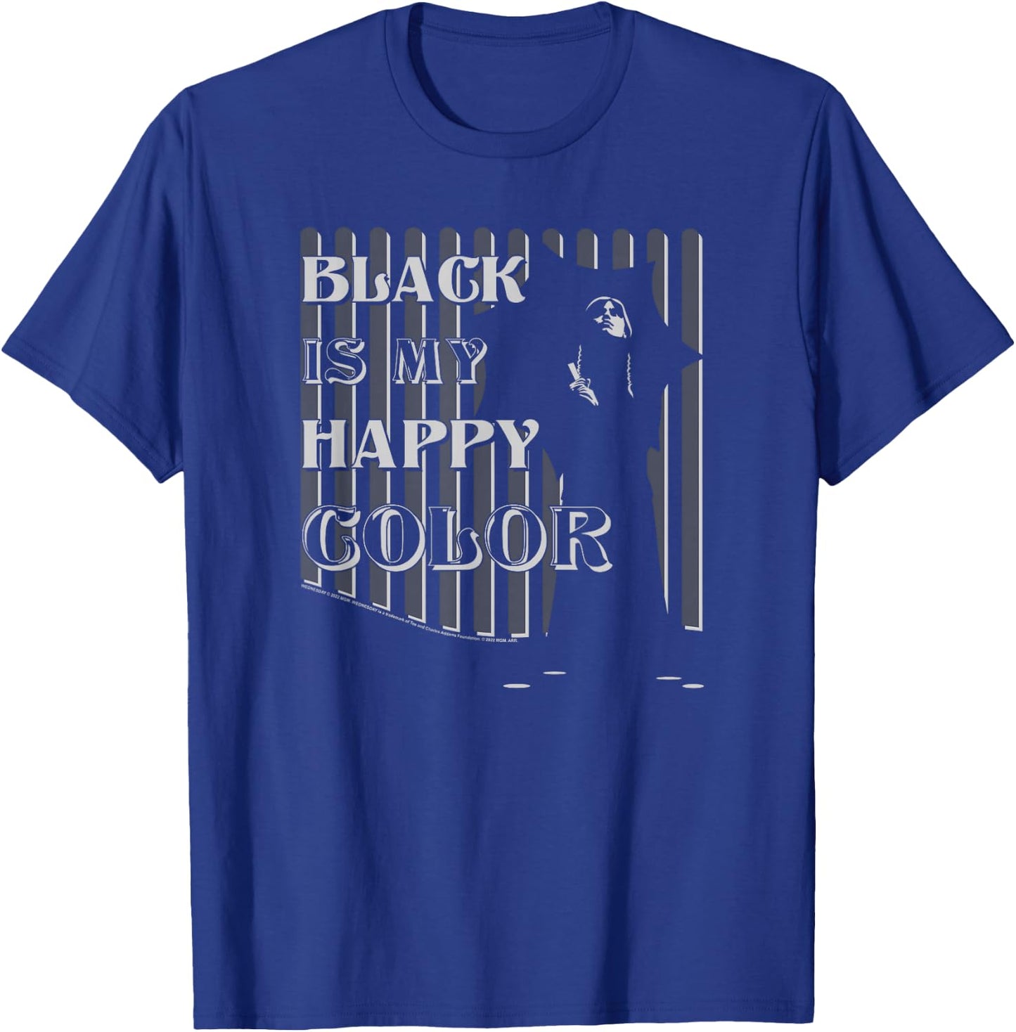 Wednesday Black Is My Happy Color Silhouette Poster T-Shirt - T-Shirt | Royal