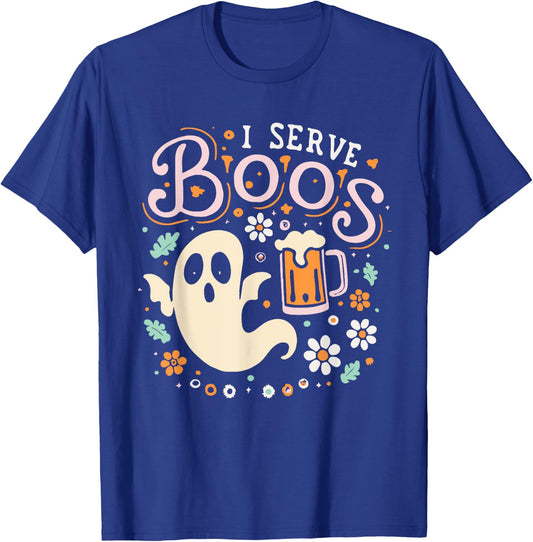 I Serve Boos, Funny Halloween Gag T-Shirt - T-Shirt | Royal