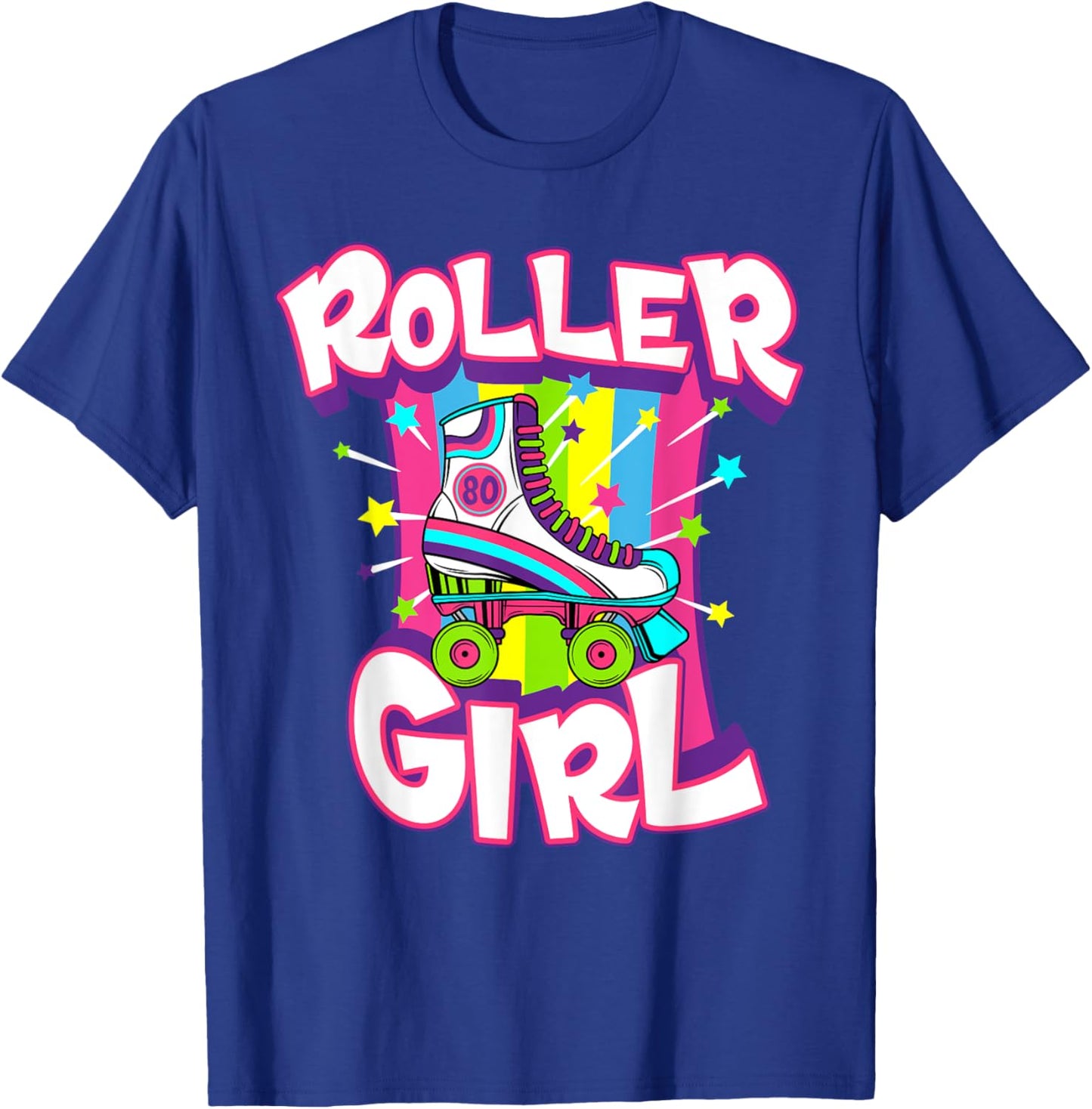 Roller Girl Funny 70s Vintage Roller Skate Seventies Costume T-Shirt - T-Shirt | Royal