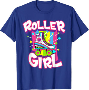 Roller Girl Funny 70s Vintage Roller Skate Seventies Costume T-Shirt - T-Shirt | Royal