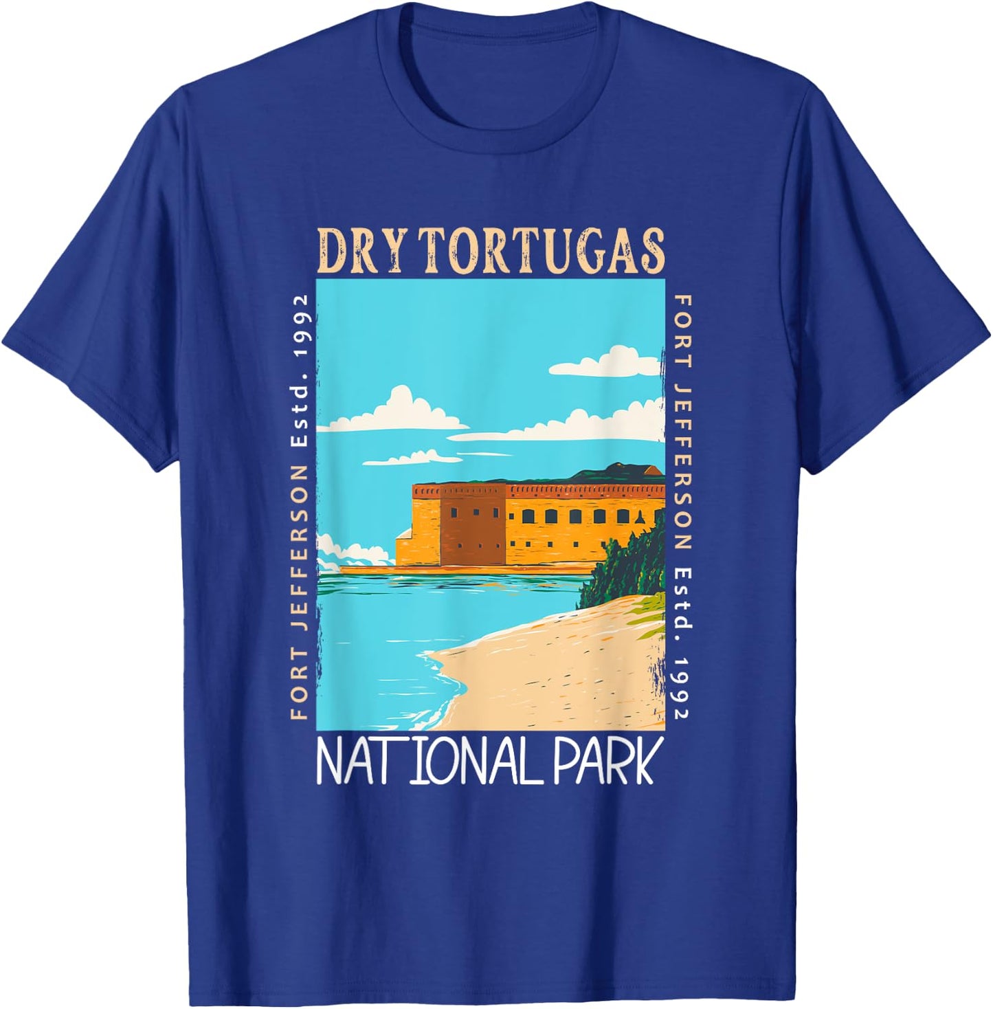 Dry Tortugas National Park Florida Distressed Vintage T-Shirt - T-Shirt | Royal