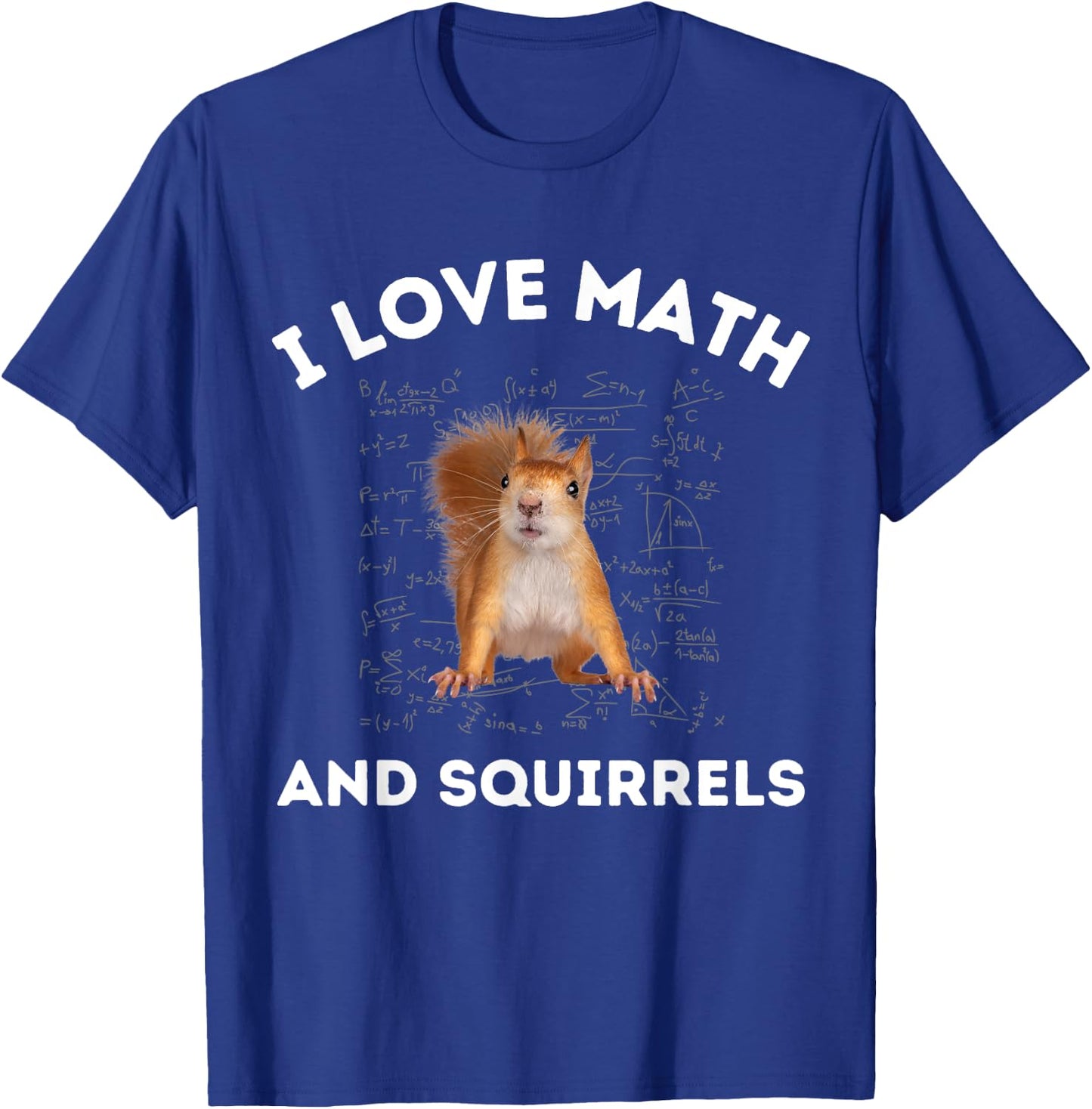 I Love Math and Squirrels Squirrel Lover Algebra Teacher Women Kids T-Shirt - T-Shirt | Royal