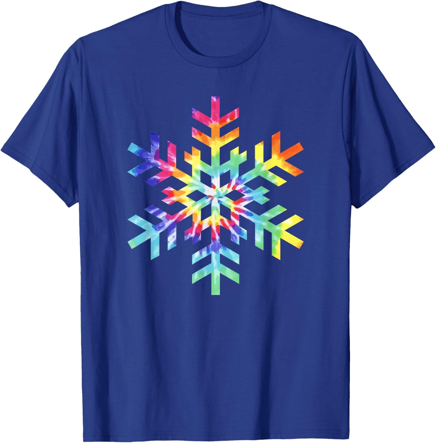 Tie Dye Snowflake Winter Christmas T-Shirt - T-Shirt | Royal