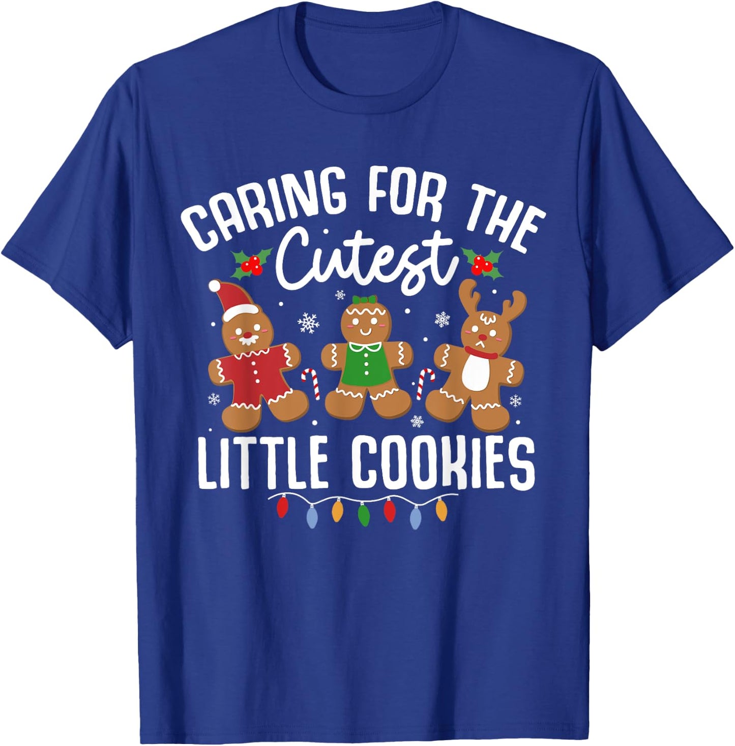 Caring For Cutest Little Cookies Pediatric Nurse Christmas T-Shirt - T-Shirt | Royal