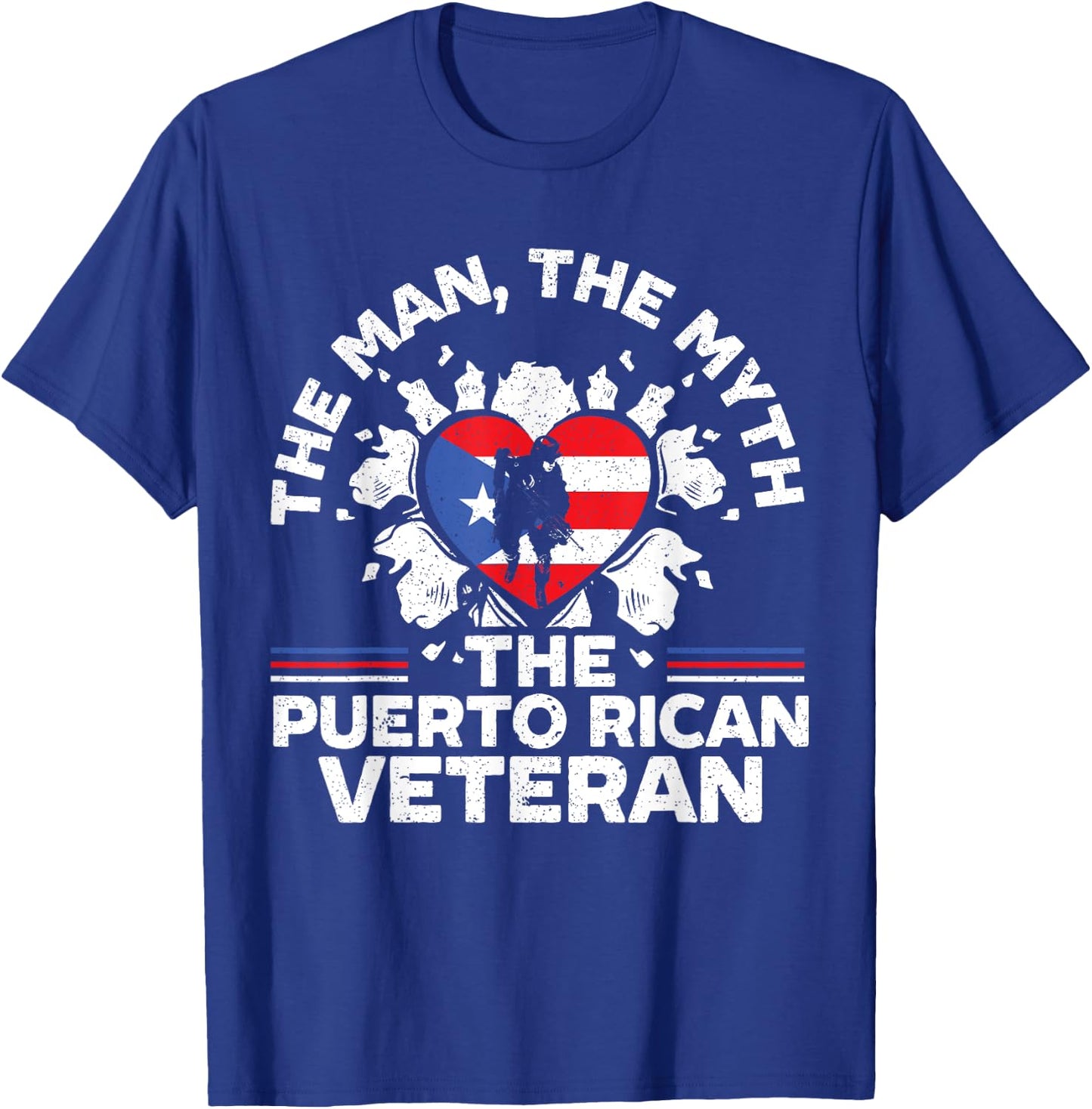 The Man The Myth The Puerto Rican Veteran Military Army T-Shirt - T-Shirt | Royal
