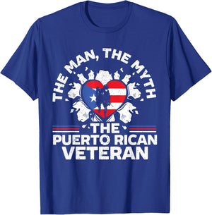 The Man The Myth The Puerto Rican Veteran Military Army T-Shirt - T-Shirt | Royal