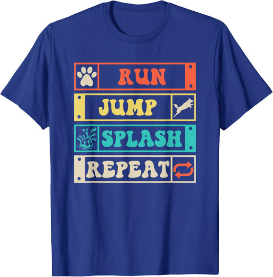 Dog Dock Jumping Dock Diving Dogs T-Shirt - T-Shirt | Royal