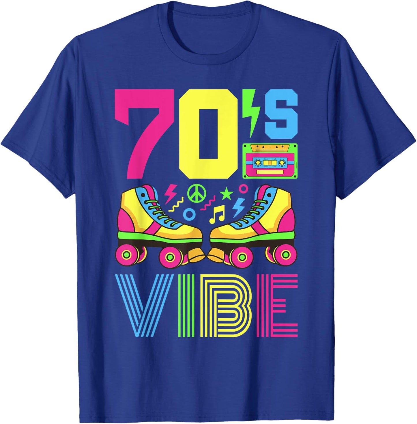 70s Vibe 1970s Fashion Theme Party Outfit Seventies Costume T-Shirt - T-Shirt | Royal