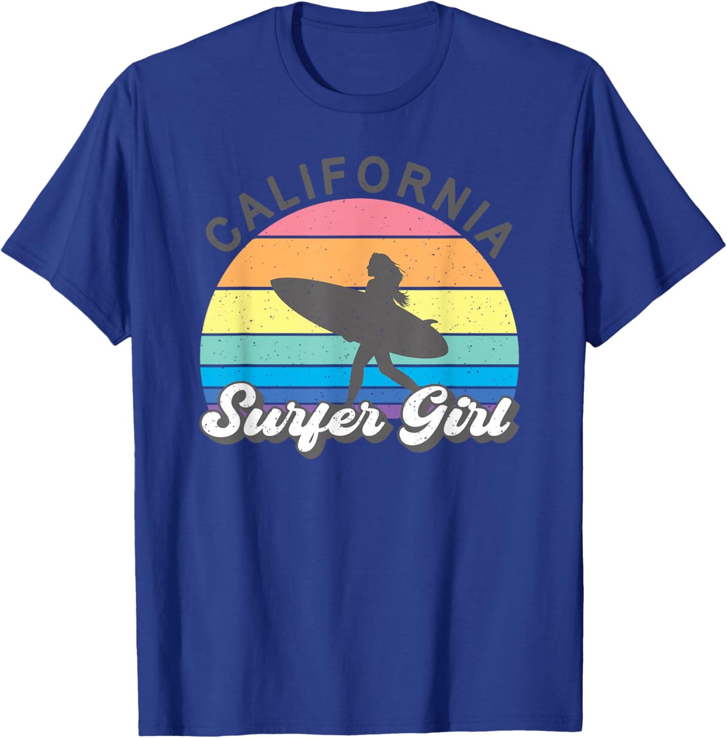 Surfer Girl California Surfing Surf Beach Women Cute Summer T-Shirt - T-Shirt | Royal