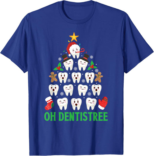 Christmas Dentist Shirt Oh Dentistree Funny Xmas Dental T-Shirt - T-Shirt | Royal
