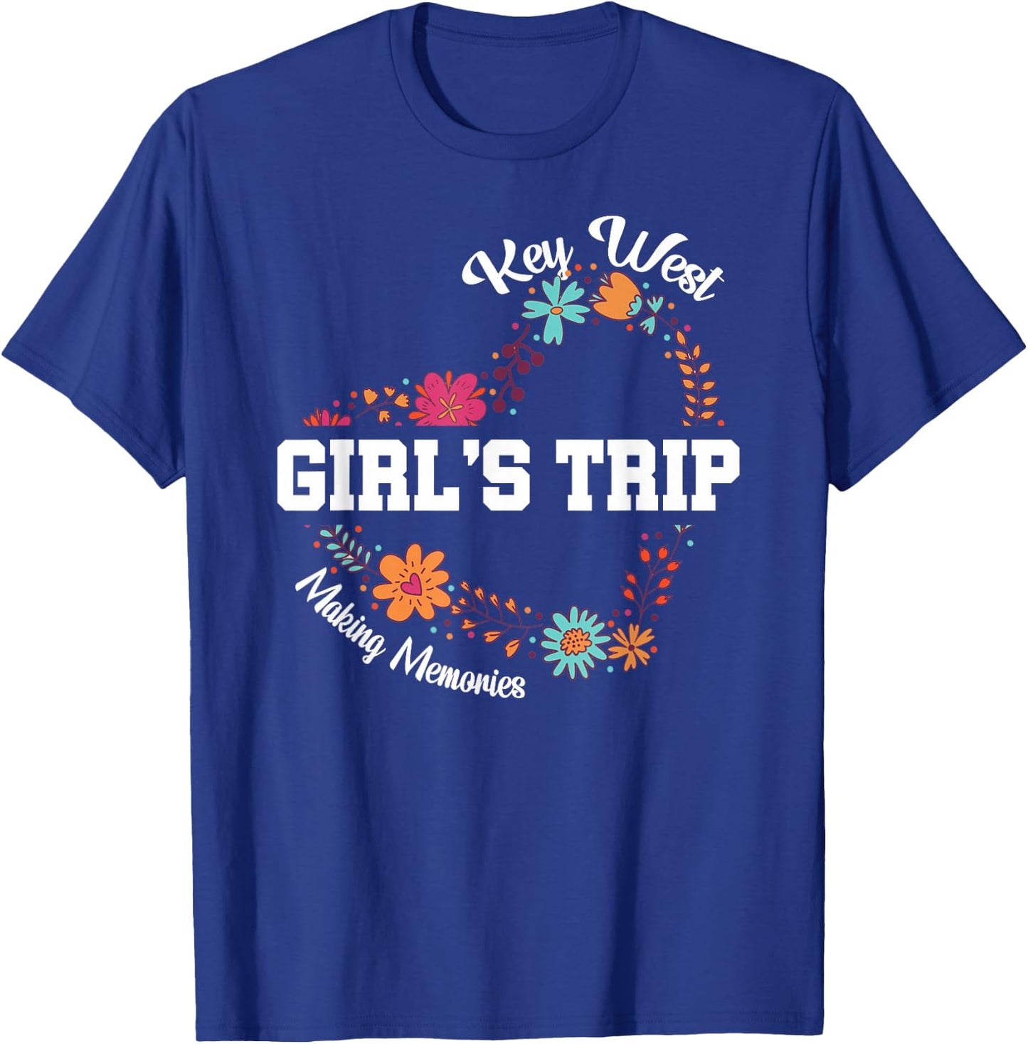Cute Key West Girls Trip 2025 Making Memories Flower Match T-Shirt - T-Shirt | Royal