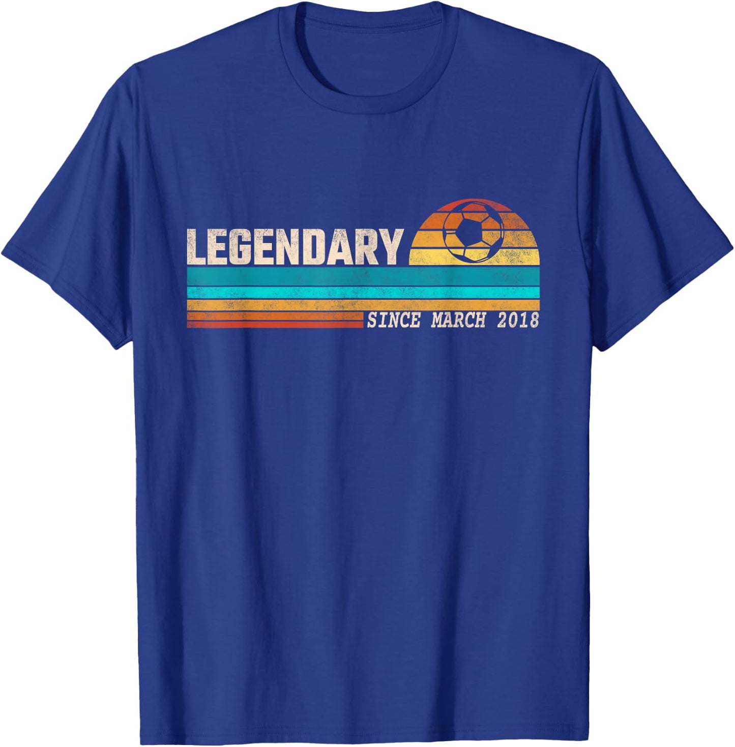 Soccer Player Legend Since March 2018 Birthday T-Shirt - T-Shirt | Royal