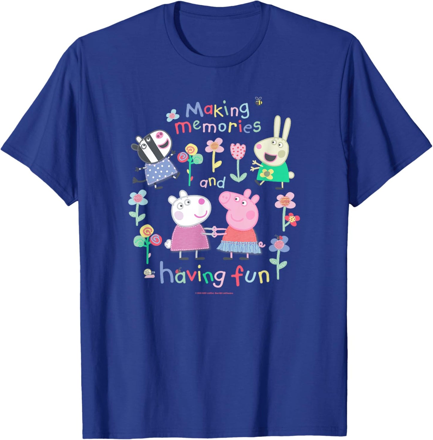 Peppa Pig Making Memories and Having Fun Garden Party Sketch T-Shirt - T-Shirt | Royal