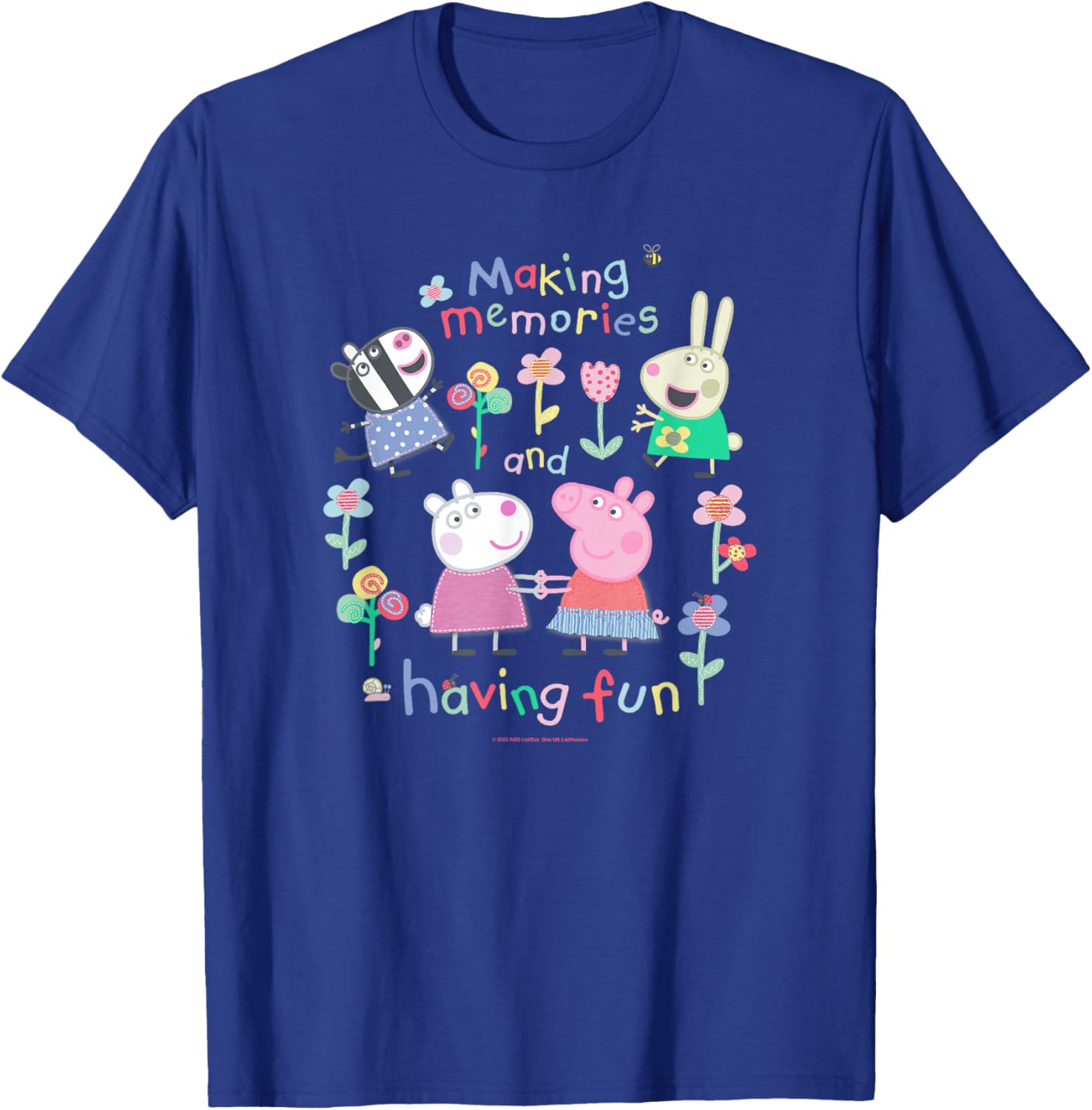 Peppa Pig Making Memories and Having Fun Garden Party Sketch T-Shirt - T-Shirt | Royal