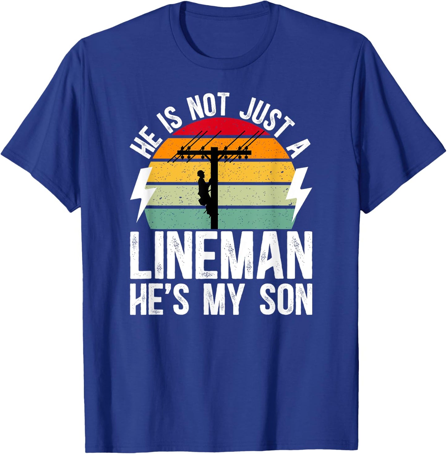He's My Son Lineman Mom Of A Lineman Mama Line Mother T-Shirt - T-Shirt | Royal