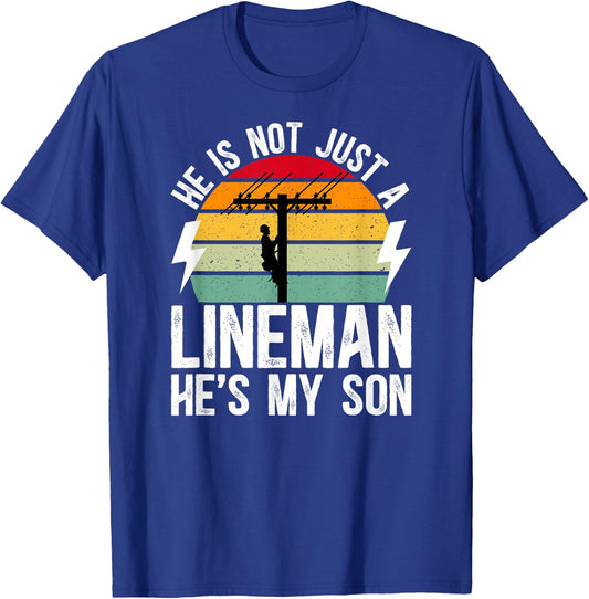 He's My Son Lineman Mom Of A Lineman Mama Line Mother T-Shirt - T-Shirt | Royal
