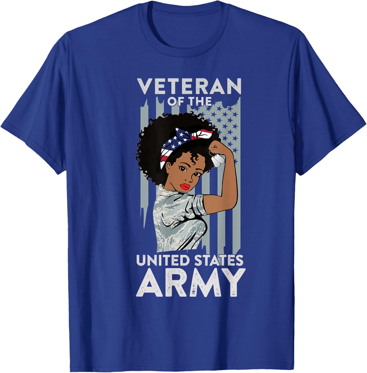American Army Veteran Design, Military African American Vet T-Shirt - T-Shirt | Royal