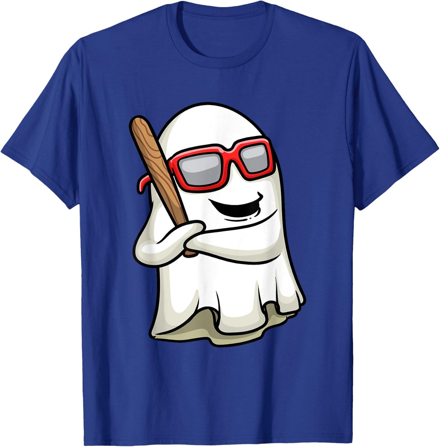 Funny Ghost Baseball Player Bat Sports Halloween Men Boys T-Shirt - T-Shirt | Royal