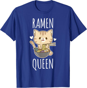 Ramen Queen - Cat Ramen Noodles T-Shirt - T-Shirt | Royal