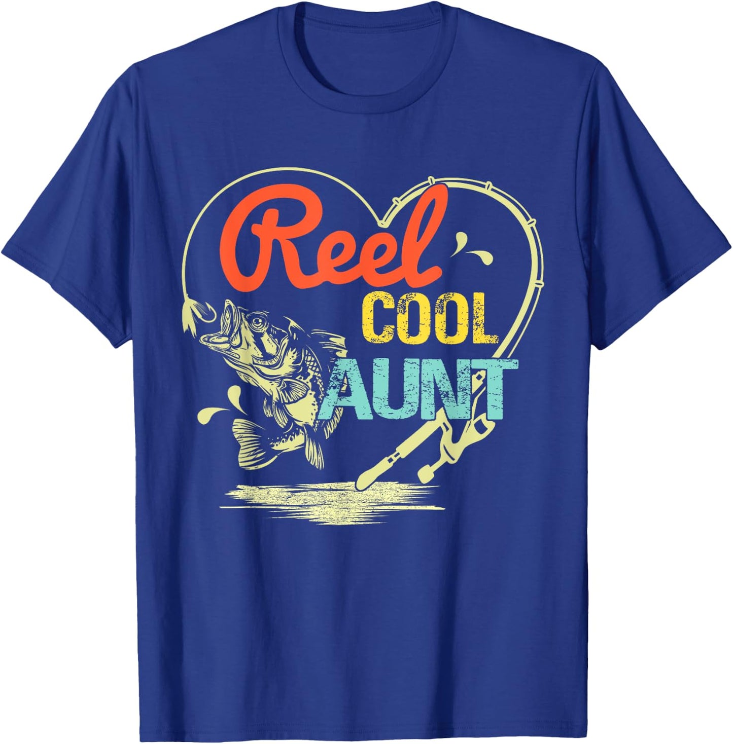 Reel Cool Aunt Fishing Mothers Day For T-Shirt - T-Shirt | Royal