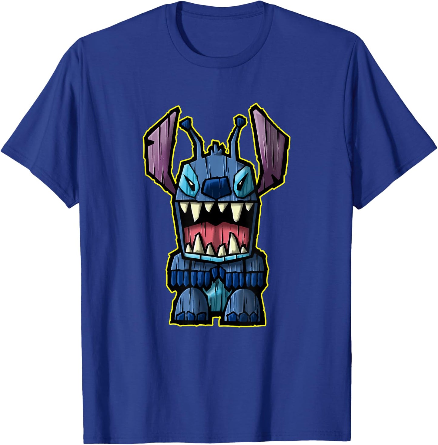 Disney Lilo & Stitch Wooden Tiki Figure Stitch Logo T-Shirt - T-Shirt | Royal