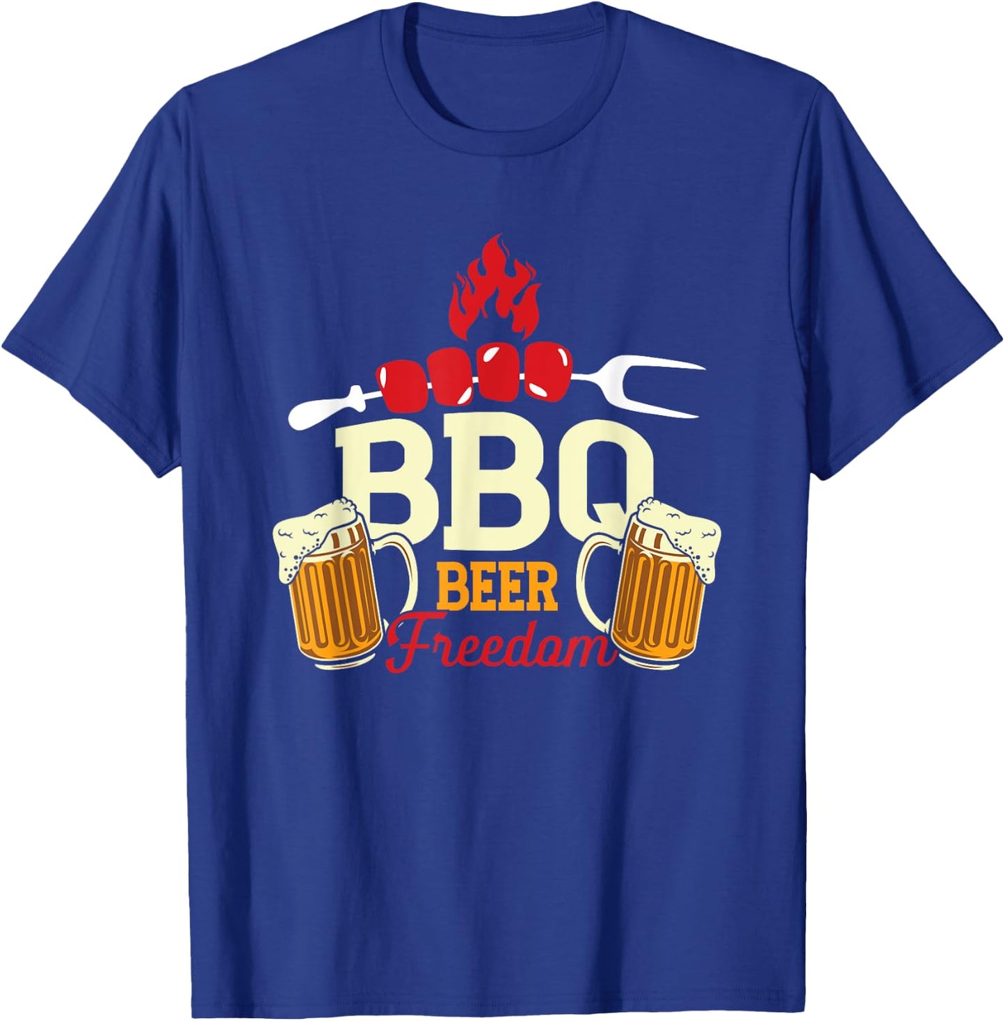 BBQ Beer Freedom | Grilling Meat | Barbecue T-Shirt - T-Shirt | Royal