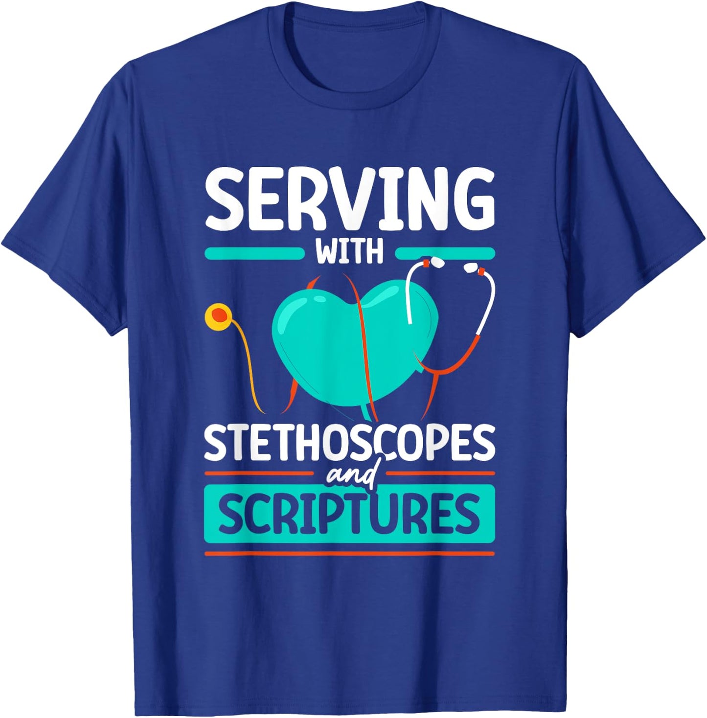 Christian Nurse Christianity SteMi Apparel Christian Nurse RN Religious Registered Nurse Christianity T-Shirt - T-Shirt | Royal