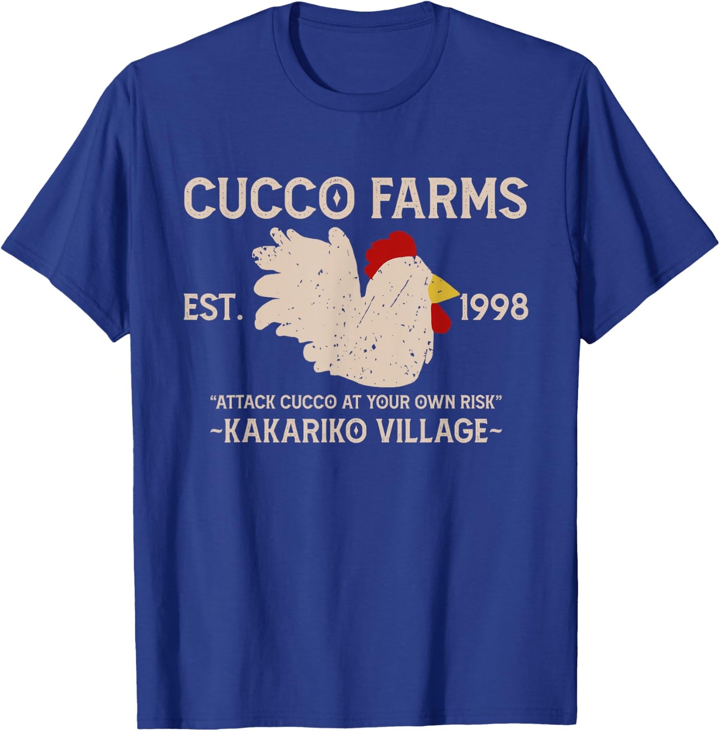 Cucco Farms Attack Cucco At Your Own Risk T-Shirt - T-Shirt | Royal