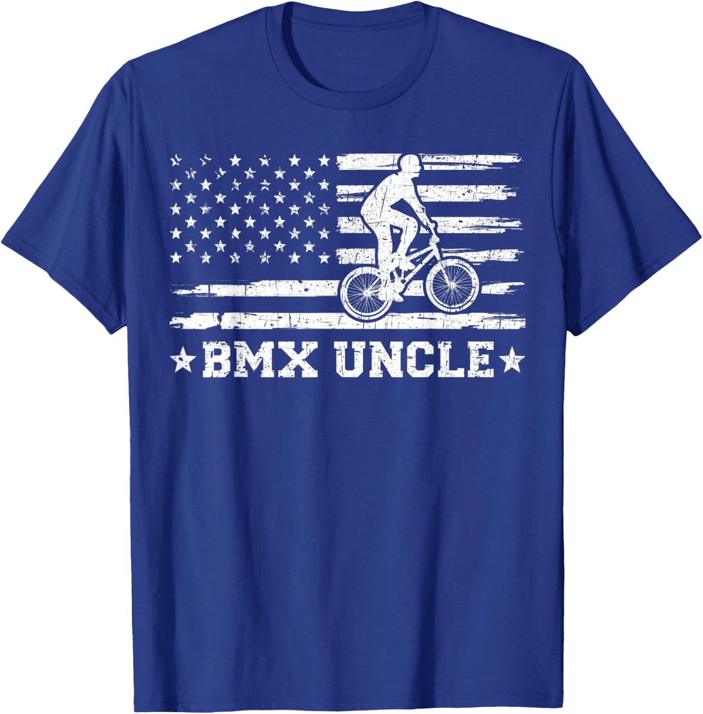 BMX Bike Rider American Flag BMX Uncle Father's Day T-Shirt - T-Shirt | Royal