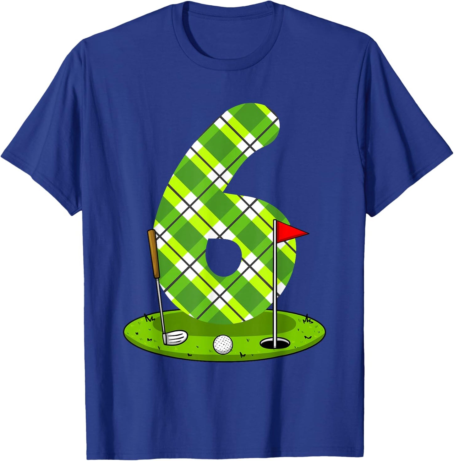 Golf Birthday Shirt For Kids 6th Birthday Party Golfer T-Shirt - T-Shirt | Royal