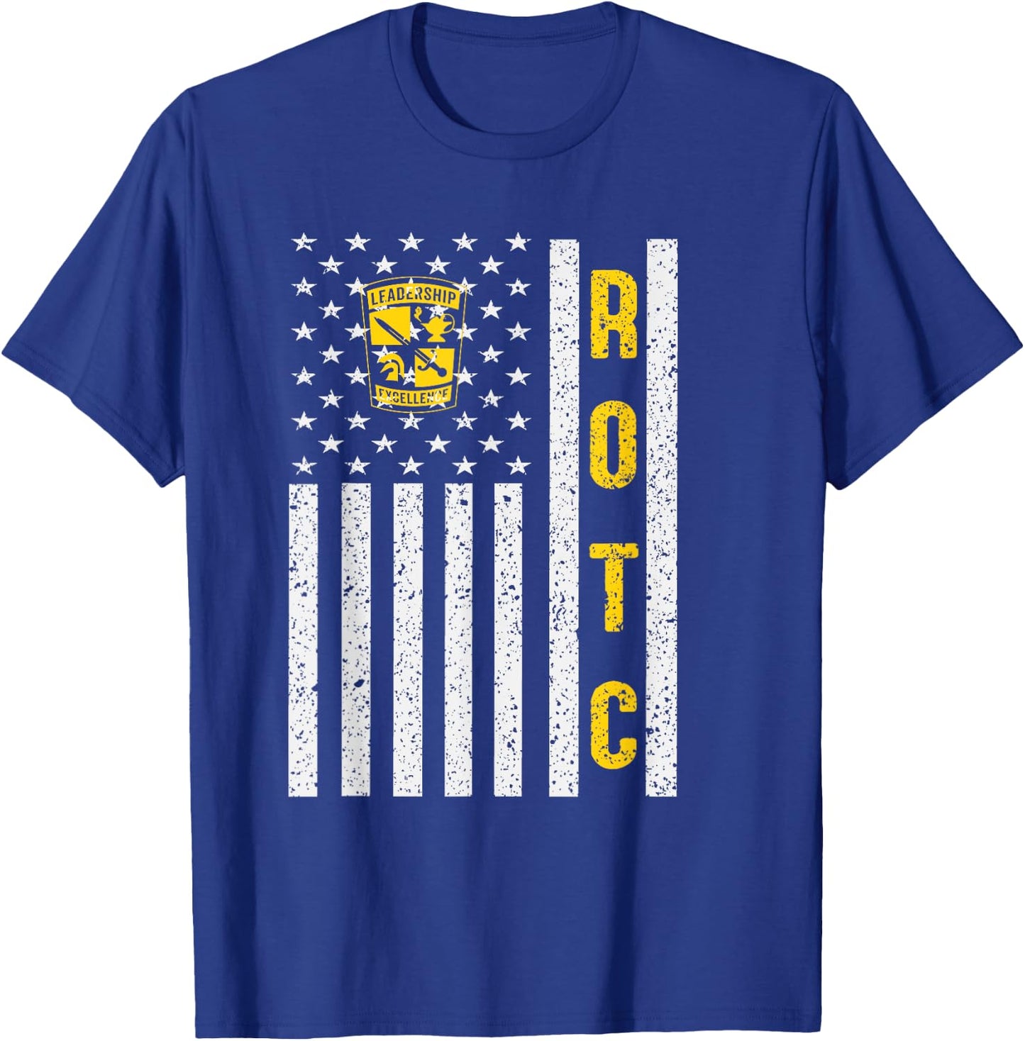 Funny Army ROTC American Flag ROTC Leadership Excellence T-Shirt - T-Shirt | Royal