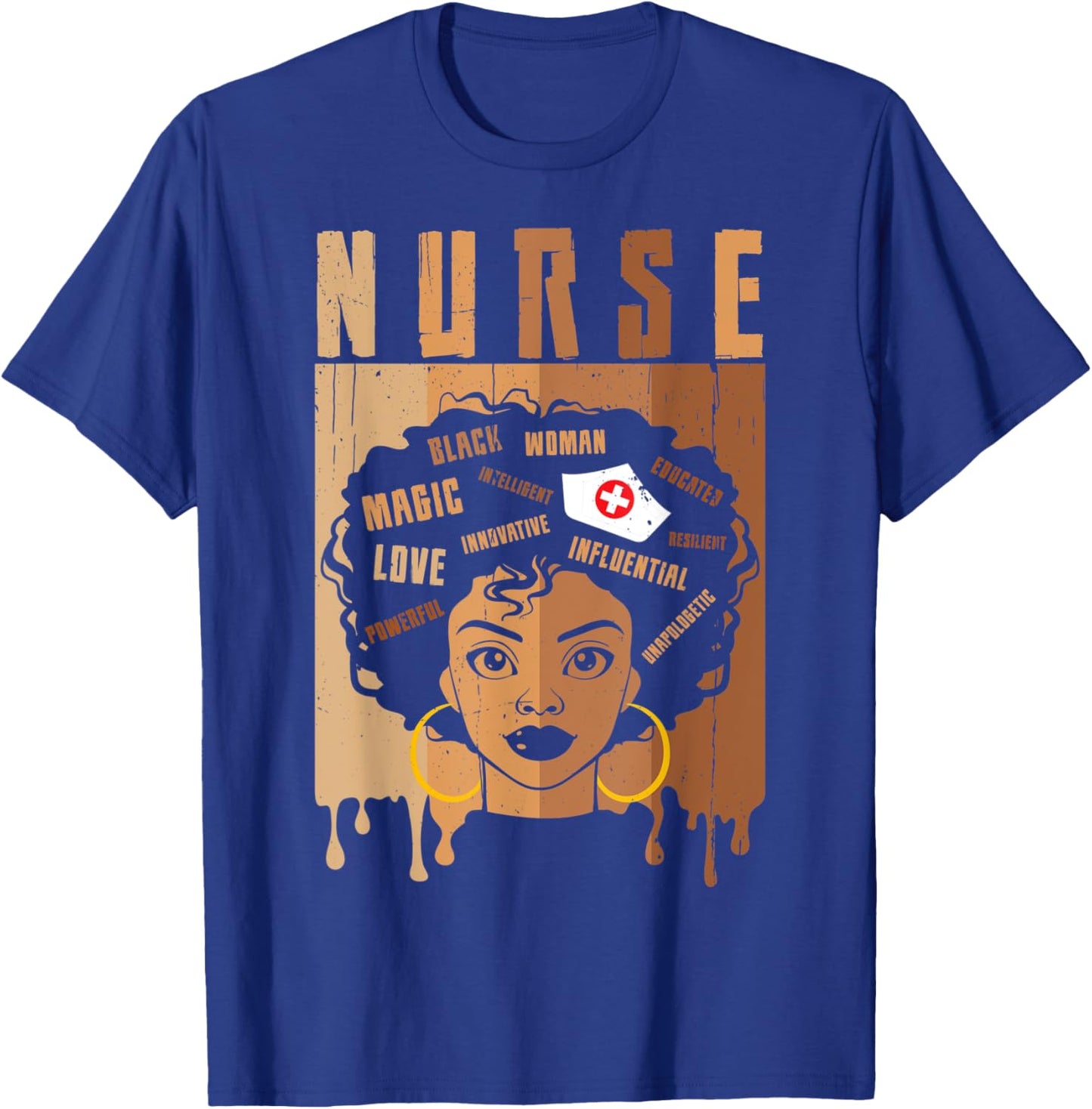 Nurse African American Melanin Black History Month Nurse T-Shirt - T-Shirt | Royal