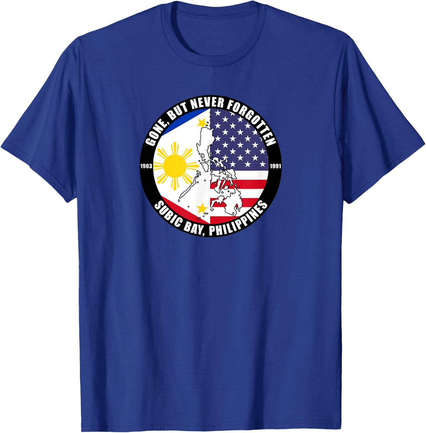 SoldierTees -Adults Subic Bay Philippines Veteran Black Small Classic Fit Short Sleeve Cotton, Polyester T-Shirt - T-Shirt | Royal